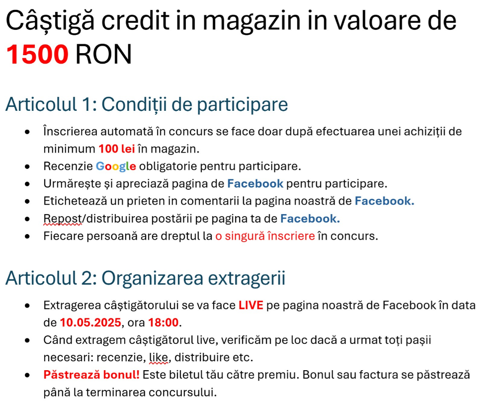 Regulament concurs DieselShop